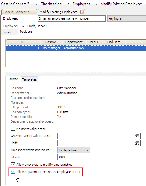 How do I set up a proxy to fill in department timesheets?