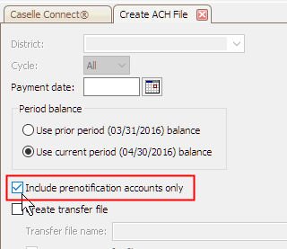 Include prenotification accounts only